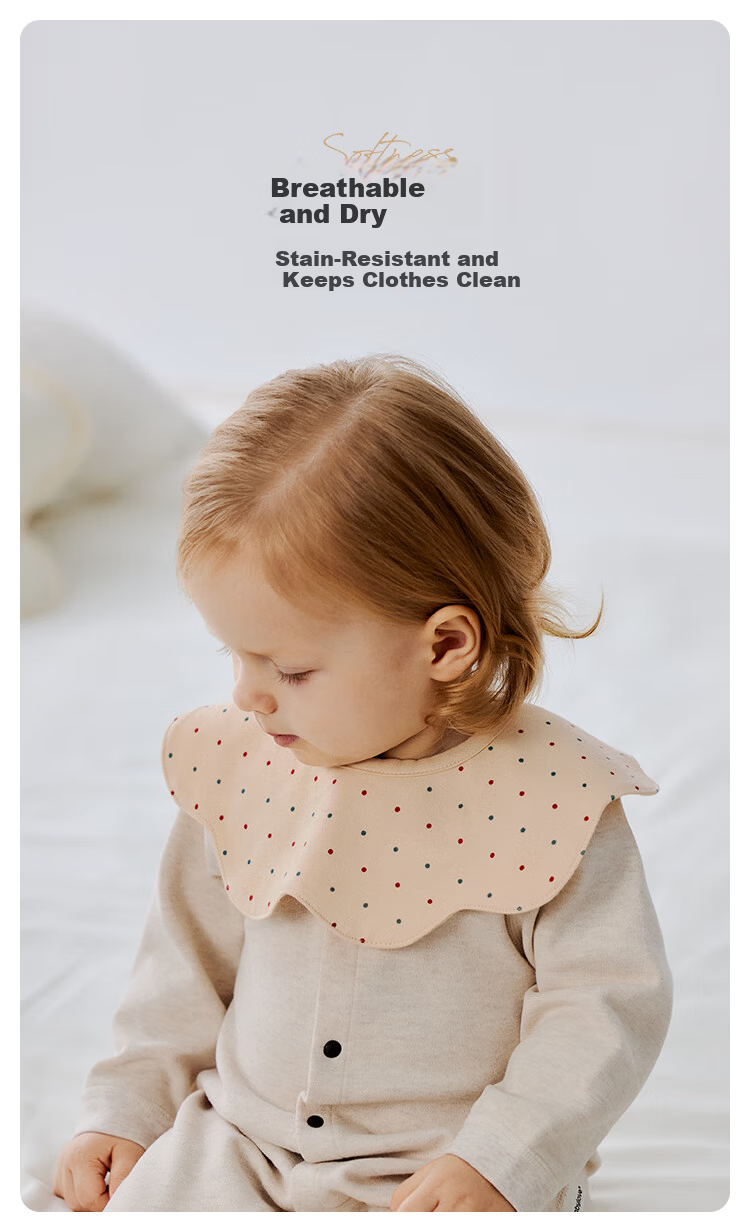 Babylove Baby Petal Bib Pure Cotton Newborn Anti-Spit-Up Four Seasons Feeding Bib Baby Drool Towel 1