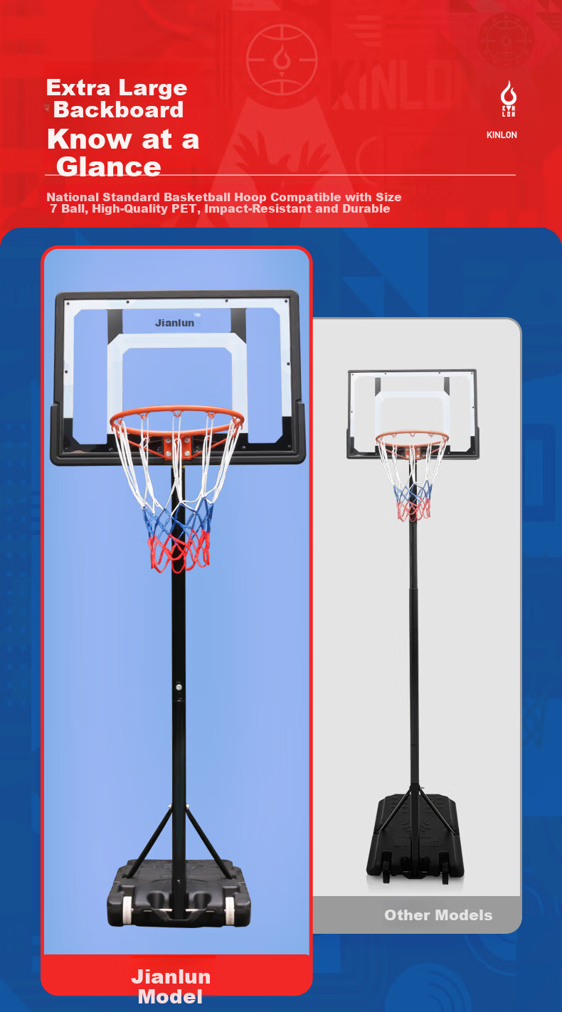 Jianlun [Same/Next Day Delivery] Children's Basketball Hoop Adjustable Portable Indoor Outdoor Home Basketball Stand 8