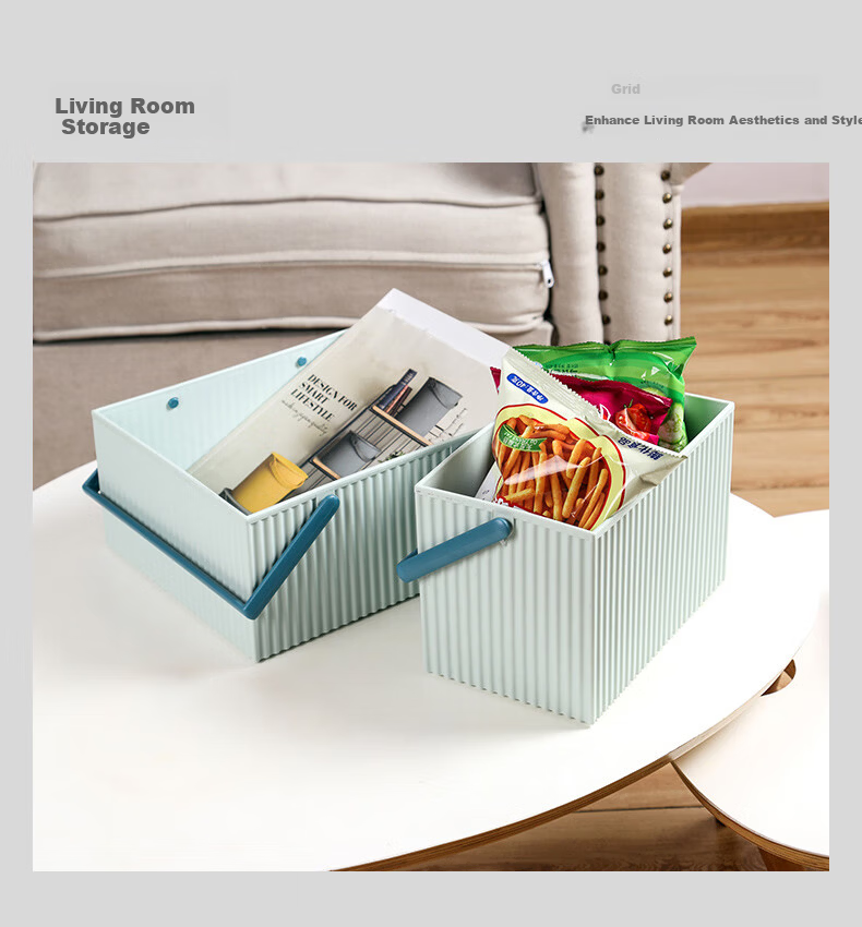 LIKUAI Japanese Imported Desktop Storage Box High-Value Multifunctional Household Organizer Pink M 14