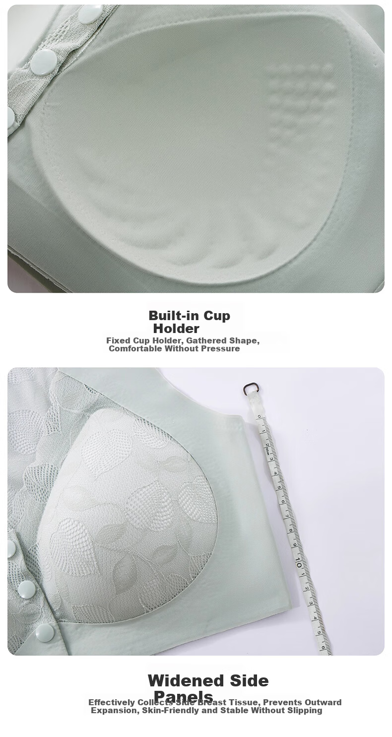 LangSha Women's Maternity Front Closure Bra Middle-aged and Elderly Vest Wireless Large Size Seamless Sports Bra Beautiful Back 15