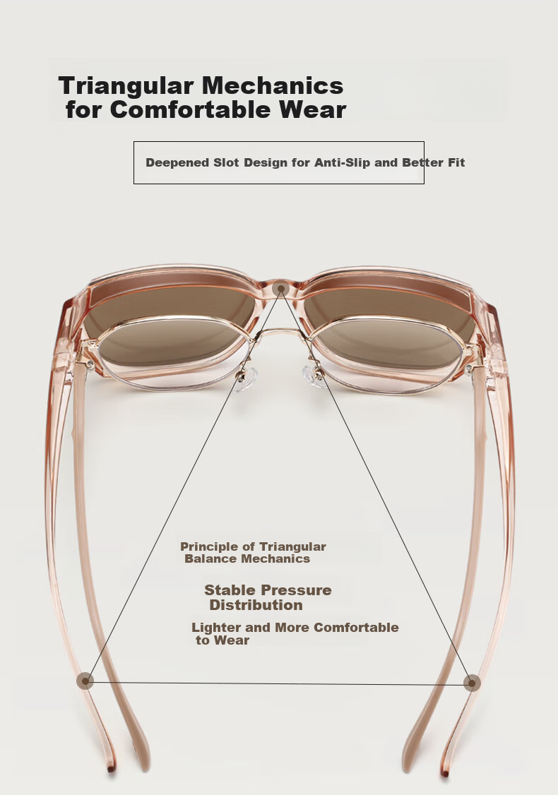 LESCA LUNETIER Polarized Clip-On Sunglasses for Women UV Protection Driving - Upgraded Polarized Brown Frame with Brown Lenses 5