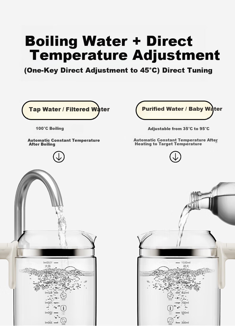 Pulidon Thermostatic Kettle Baby Milk Warmer Household Electric Hot Water Kettle 6