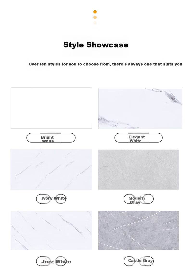 Washi Kitchen Oil-Proof Wall Sticker Self-Adhesive Imitation Tile Aluminum-Plastic Waterproof High-Temperature Resistant Jazz White 40x80cm 5-Pack 15