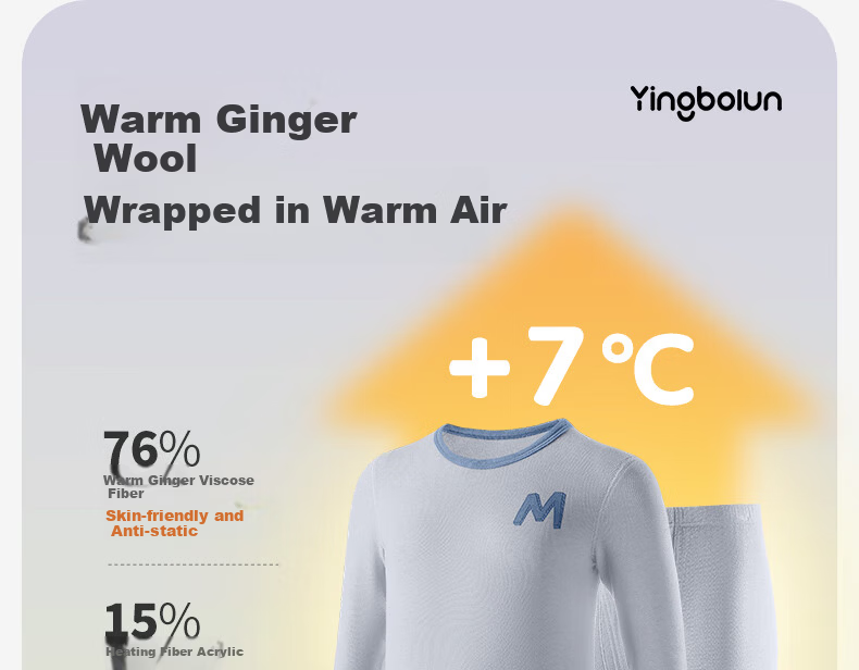 YING BO LUN Boys Thermal Warm Underwear Set Boys Pajamas Children's Autumn Clothes 81116 Medium Green 120 4