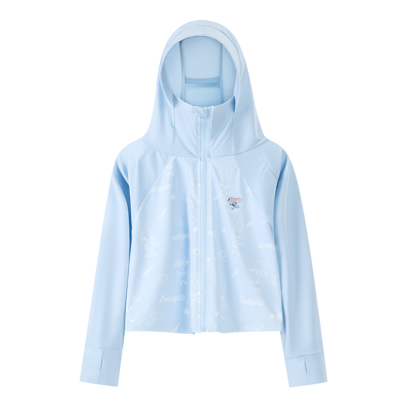 Disney Zootopia Ice Silk Sun Protection Jacket UPF50+ Summer Girls 2026 New Cool Sun Protection Coat Blue 140