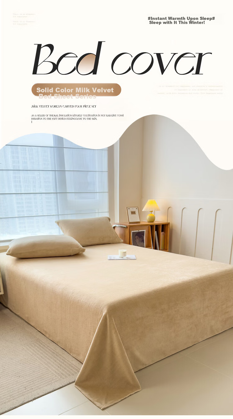MINISO Milk Velvet Fleece Single Bed Sheet Winter Plush Blanket 160x230cm Dorm Single 1.2x2m Bed 1