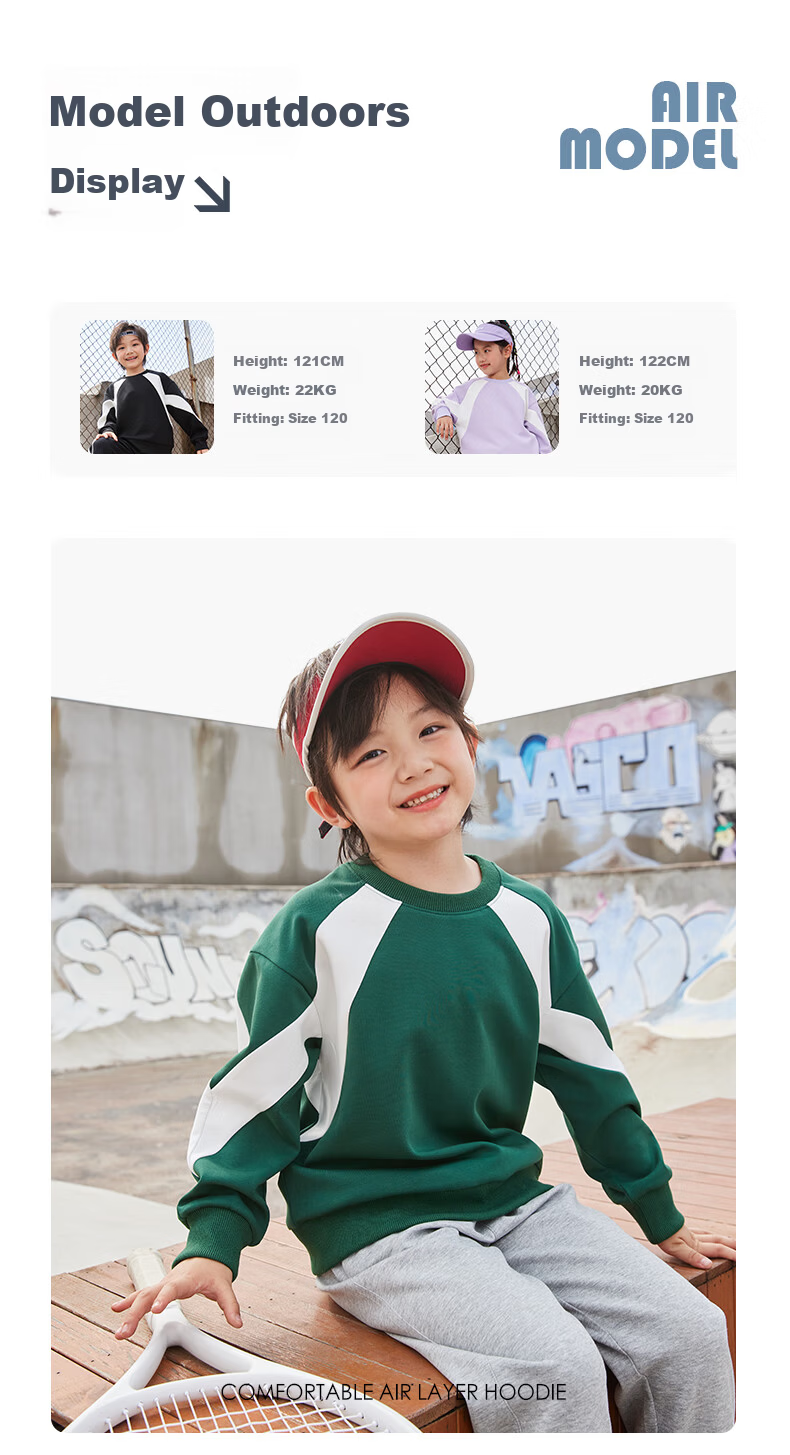 Jeanswest Boys' Sweatshirt, 2025 Autumn Children's Clothing, Color Block Splicing Girls' Air Layer Top, Casual Fall Outfit for Older Kids 10