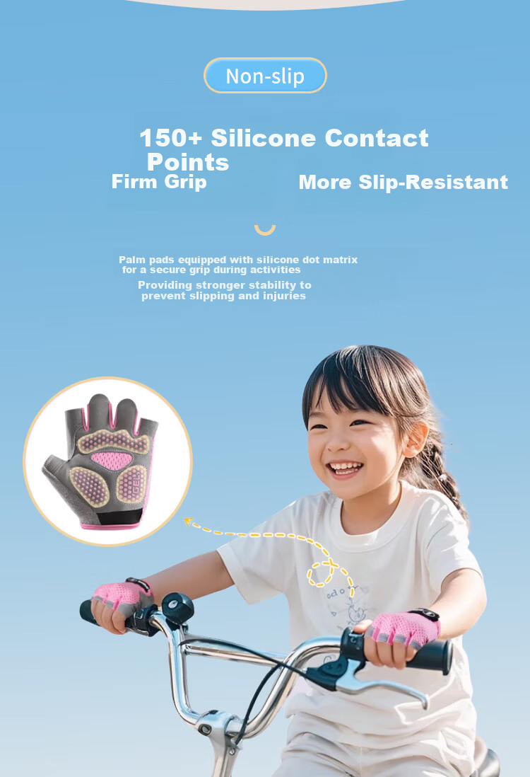 Ousen Kids Cycling Gloves and Knee Pads Set Anti-Fall Thickened Dance Knee Protection for Girls Summer Thin Version 12