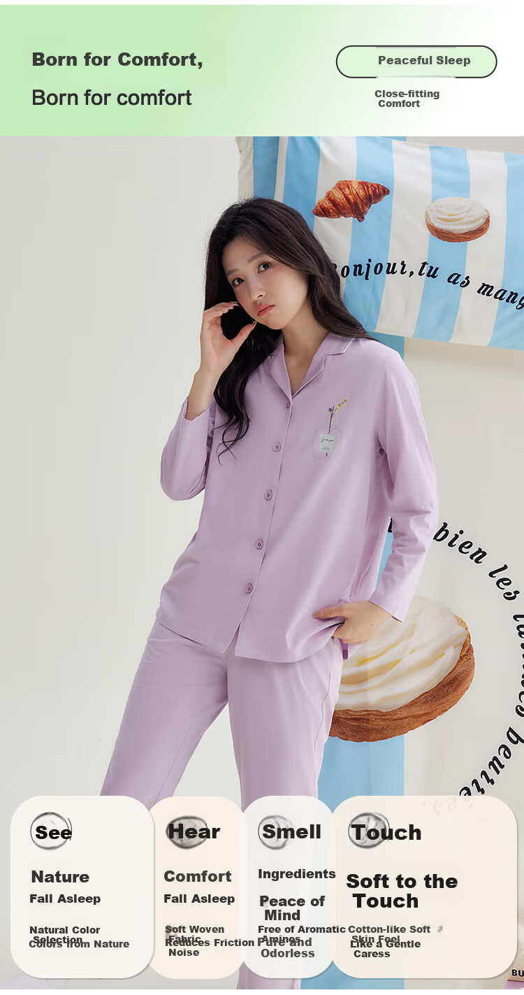 Hodo Home Women's Double-Sided Combed Cotton and Spandex Antibacterial Mite-Resistant Pajamas Flamingo Pink L 5