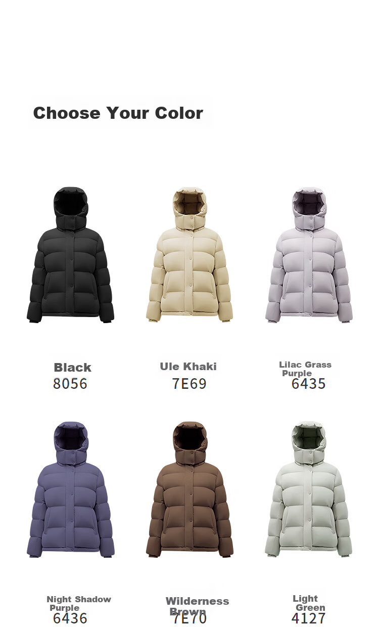 Bosideng Women's Winter Down Jacket Slim Fit Short Casual Thickened Removable Hood Stand Collar Versatile Coat 16