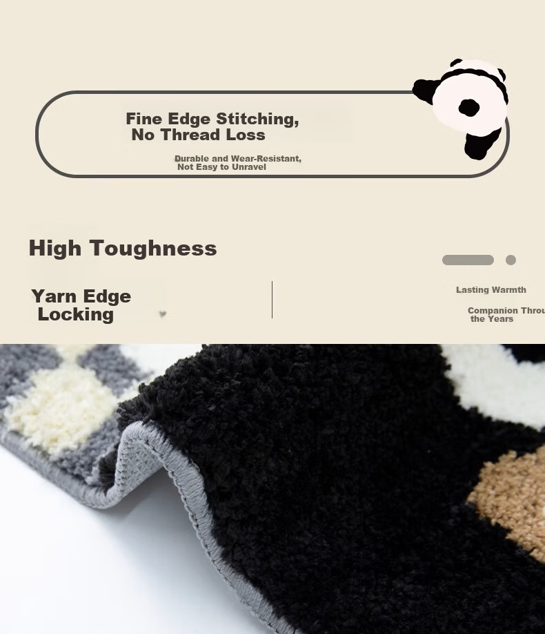 Cute Panda Plush Non-Slip Absorbent Bathroom Floor Mat for Home Toilet Entrance 7