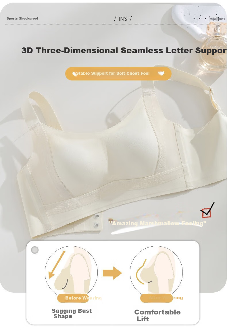 LangSha Ultra-Thin Summer Bra for Women Large Bust Minimizing Anti-Sagging Seamless Slimming Side Support Breathable Bra 5