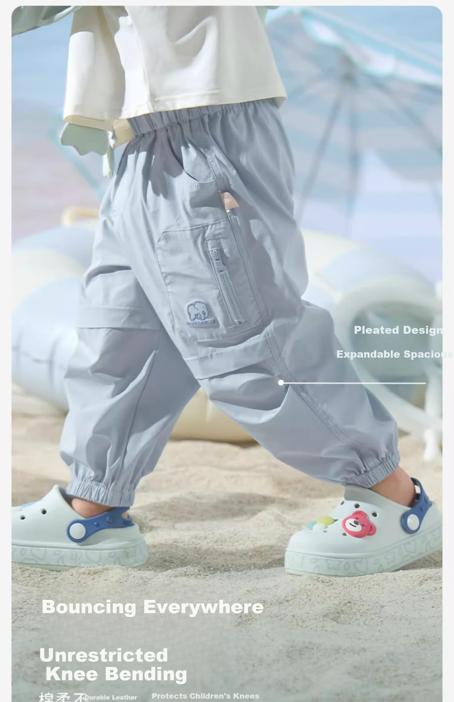 David Bella Kids Moisture-Wicking Quick-Dry Summer Boys Girls Cooling Cargo Pants 10