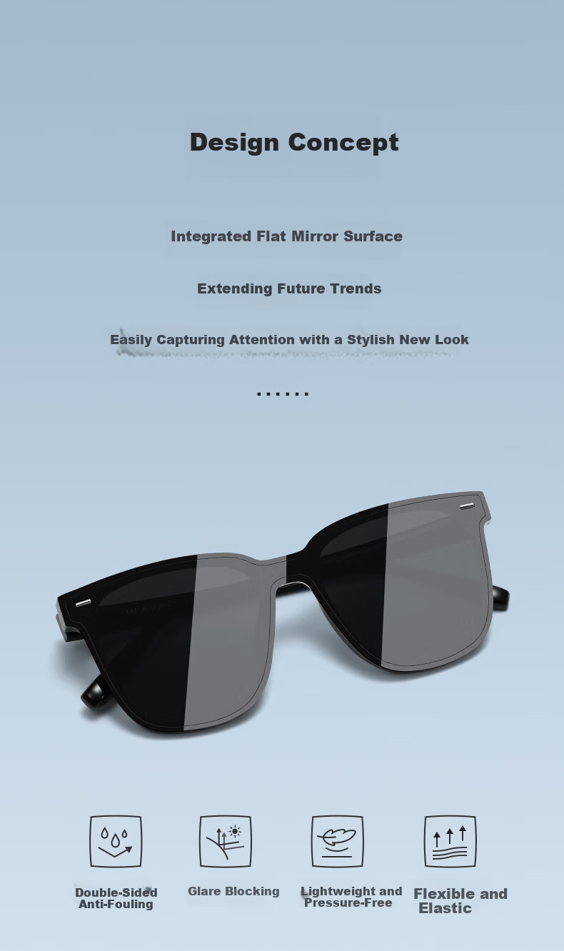 HLA Men's Black Square Sunglasses UV Protection Driving Sunglasses Women's Gift 2