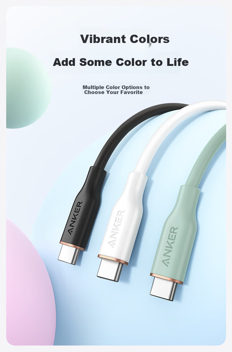 ANKE 240W Apple Charging Cable, Dual Type-C Data Cable, Compatible with IPhone 18 Pro Max/17/16, Computers, Huawei, DJI Pocket 4/3, Skin-Friendly Fast Charging Cable, 0.9m 5