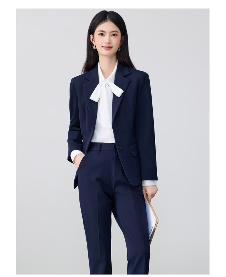 Chaoxu White Long Sleeve Bow Tie Shirt Women's Professional Slim Fit Elegant Casual Blouse 17