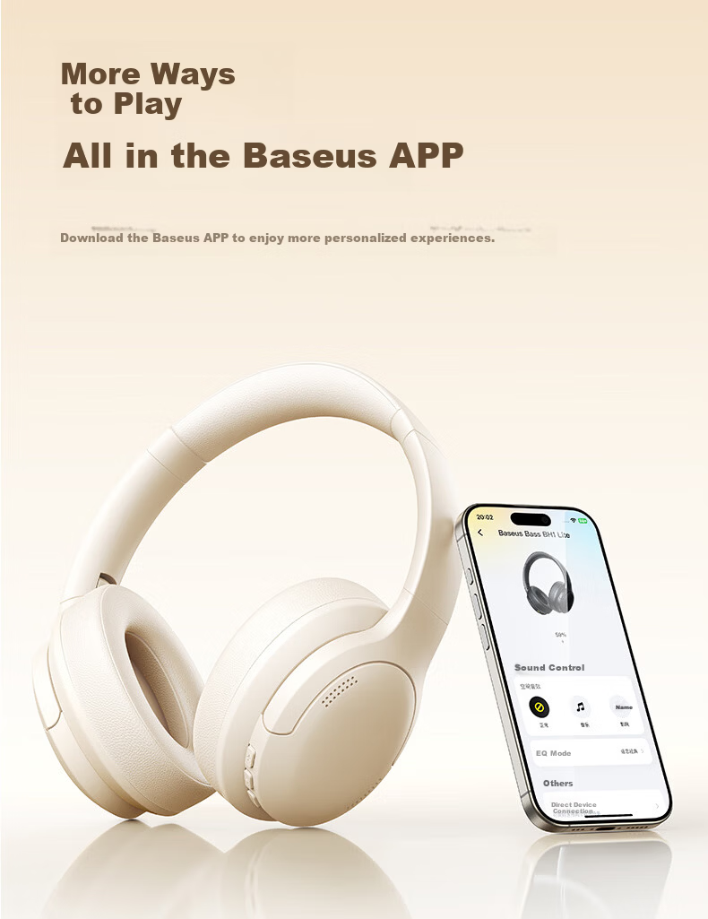 Baseus BH1 Air Retro Headphones, Over-Ear Wireless Bluetooth V6.0, High-Definition Sound Quality, Fashionable Digital Styling, Metal Millennium Y2k, Internet Celebrity Atmosphere 25