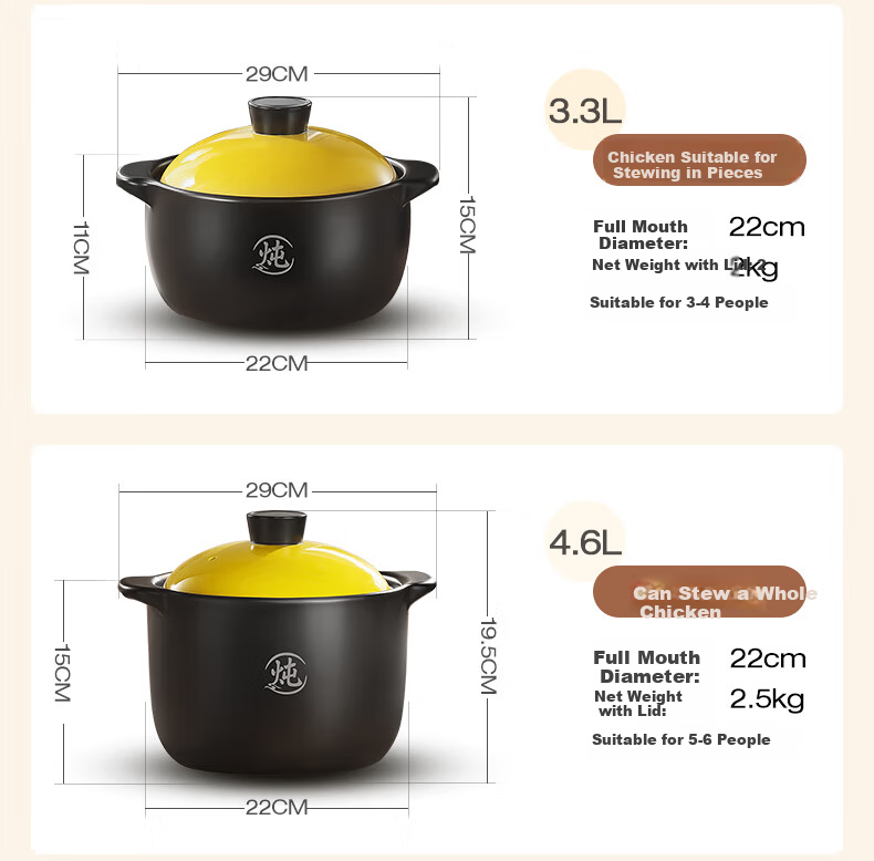 Royalstar Ceramic Clay Pot 3.3L Slow Cooker for Soup, Porridge, Stew, and Herbal Medicine Cooking 22