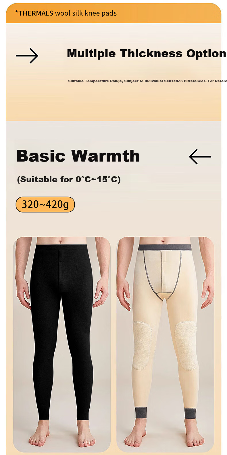 Romon Men's Thermal Pants Fleece Lined Thickened Wool Knee Protection Northeast Cotton Heated Base Layer Autumn Winter Trousers 4