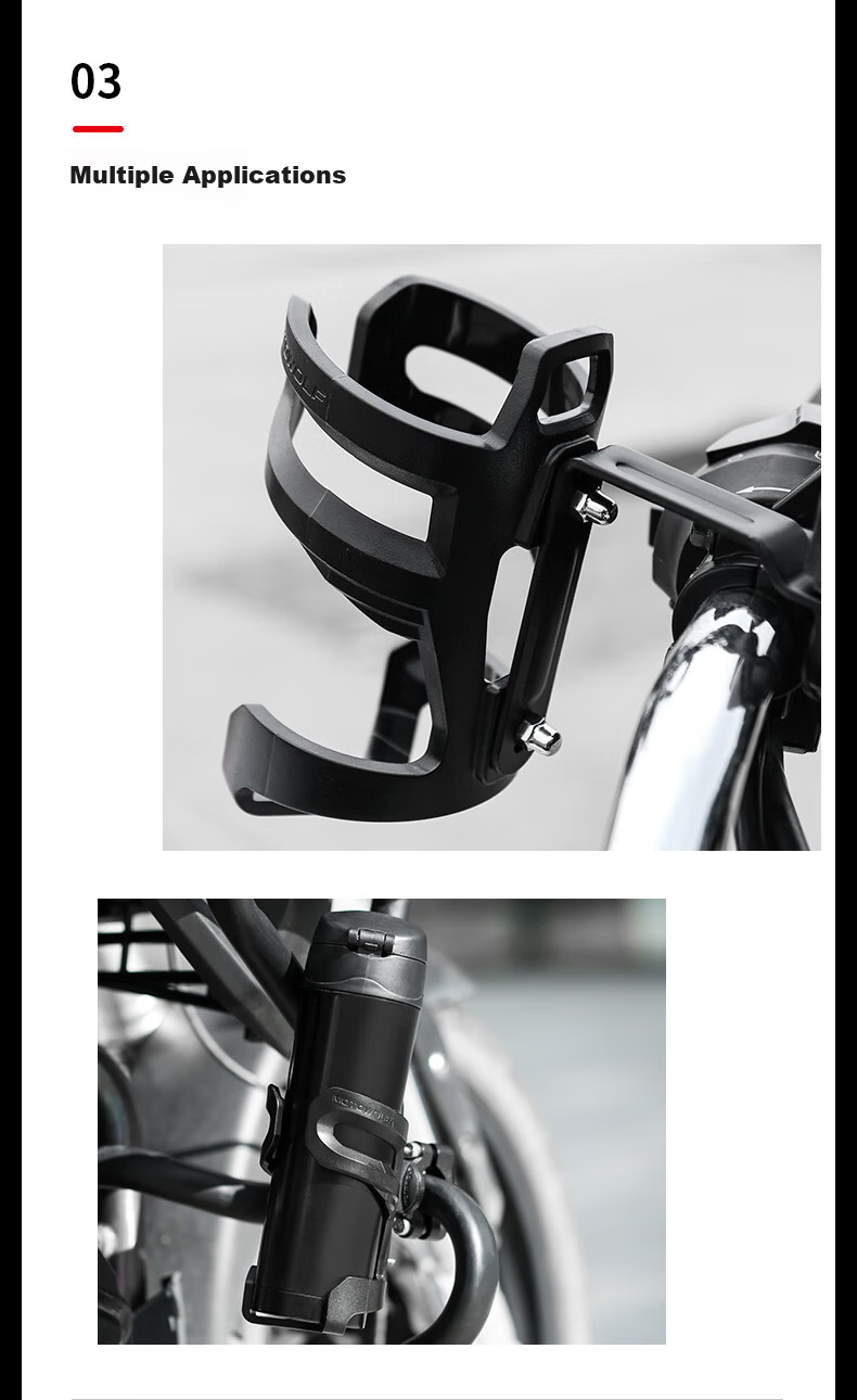 MOTOWOLF Motorcycle Cup Holder, Bumper Cup Holder, Scooter Cup Holder, Universal Modified Bicycle Drink Bottle Holder, Motorcycle Travel Equipment, Adjustable 8