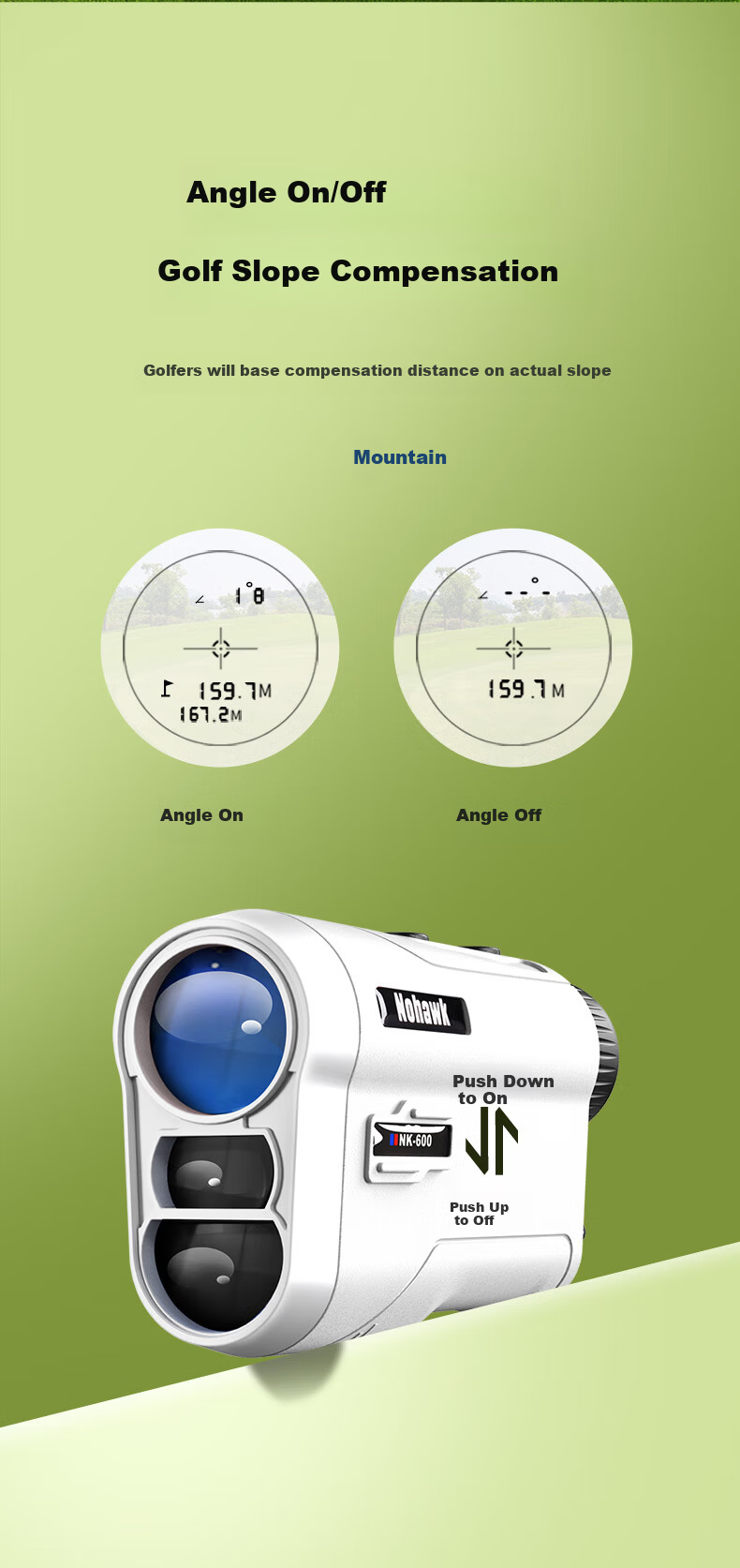 Nohawk Golf Rangefinder Binoculars, Outdoor Long-Range Measuring Device for Home Use, 1000Y Slope Compensation + Angle Switch 7