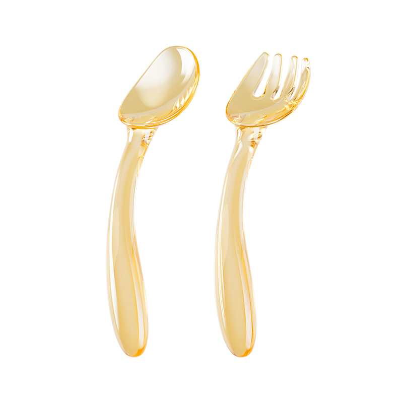 COOKSS Baby Spoon Self-Feeding Training Spoon PPSU Weaning Spoon Children's Day Gift Tableware Curved Spoon
