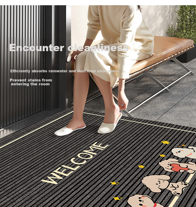 Bodisi Entrance Door Mat, Customizable Water-Absorbent Non-Slip Floor Mat for Entryway and Bathroom, 120x80CM 8