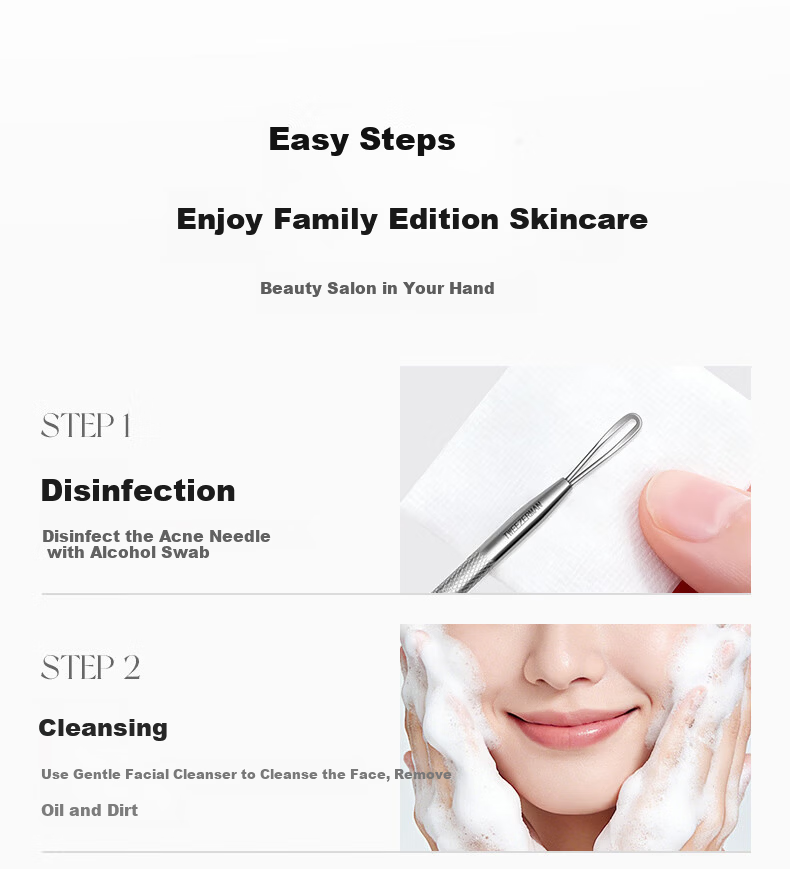 Tweezerman Imported Blackhead Remover No-Needle Design Whitehead Extractor Acne Pimple Tweezer Gift 14