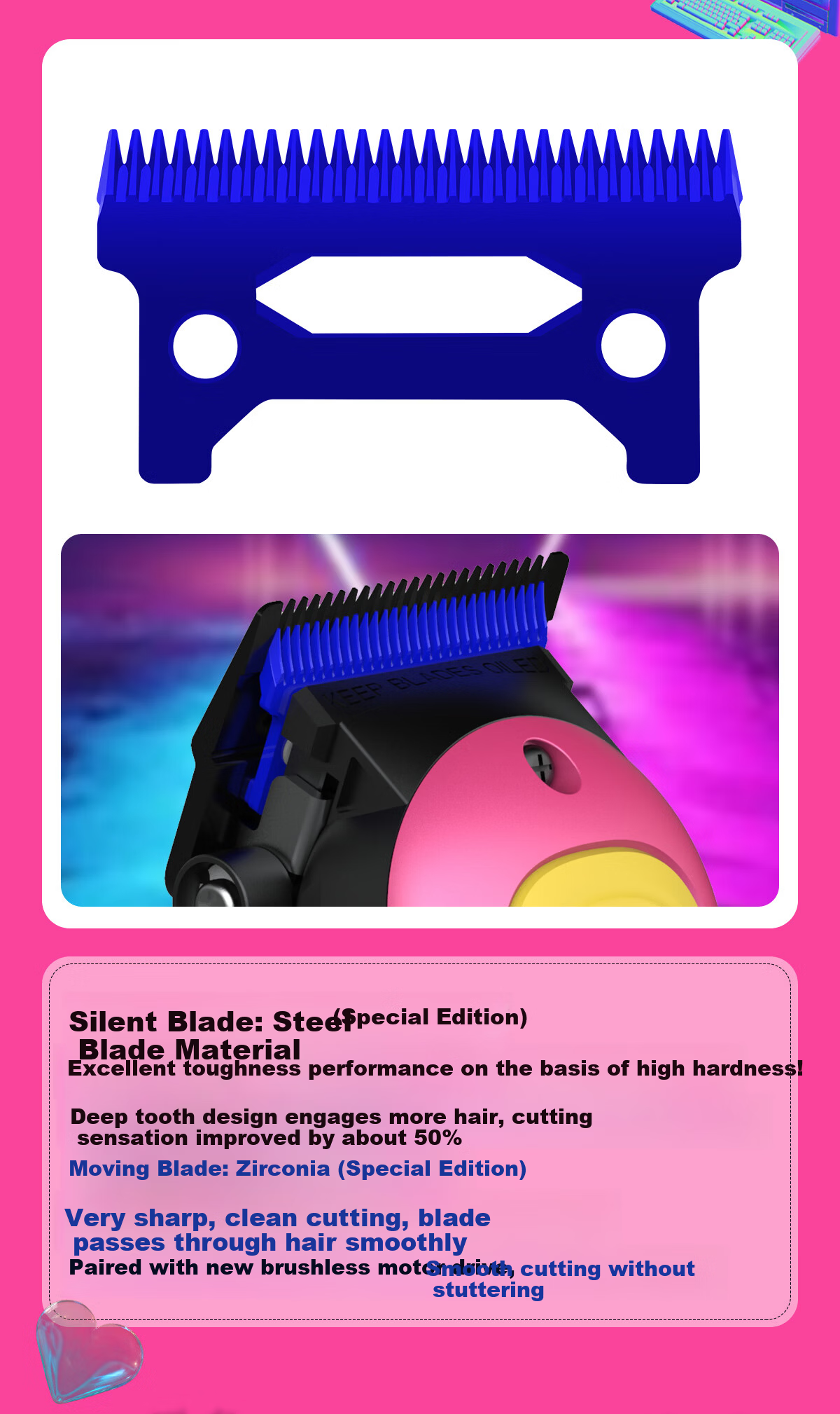 CHERRY BOMB Koala Short Tail Pomade Electric Hair Clipper Professional Barber Salon Fade Hair Trimmer Engraving Clipper Forest Green 10