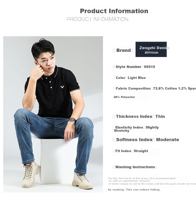 ZENGZHI Men's Business Casual Straight-Leg Youth Soft Comfortable Versatile Retro Pants Retro Blue Size 27 4