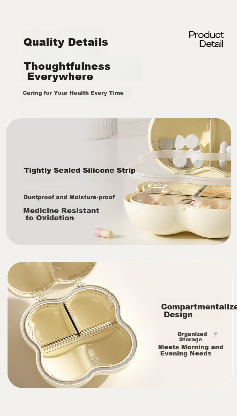 Dopamine Flower Portable Weekly Sealed Pill Organizer by Fan Ye 12
