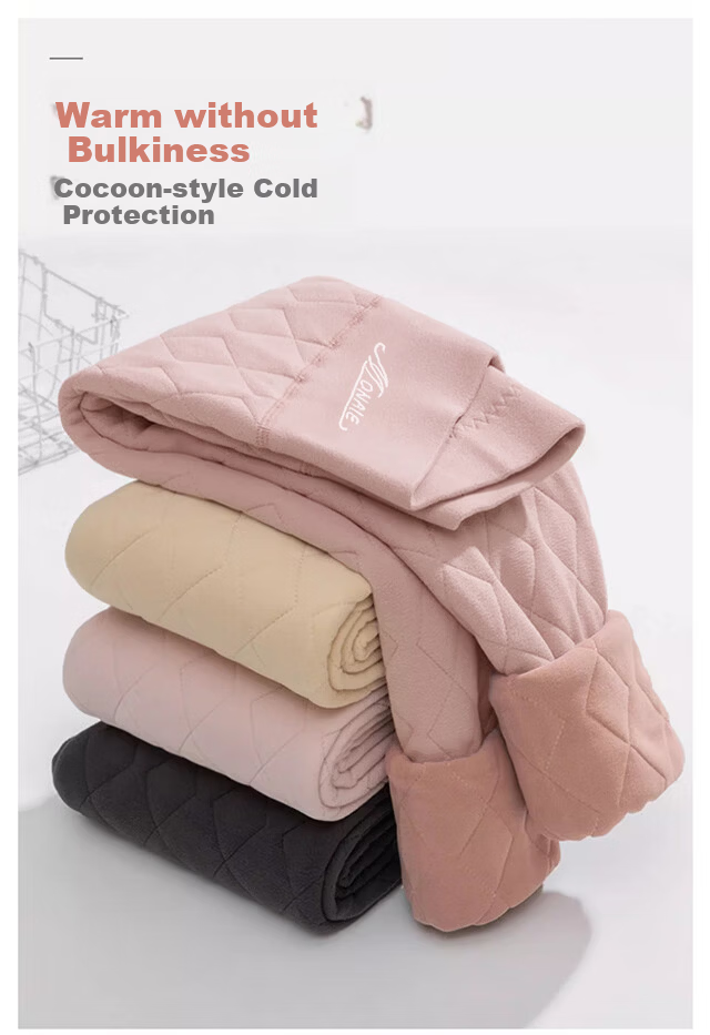 Xueqiman Women's Wool Thermal Pants Winter Fleece-Lined Thickened Cotton Pants Extra Thick Autumn Trousers Student Cold-Resistant Leggings 2