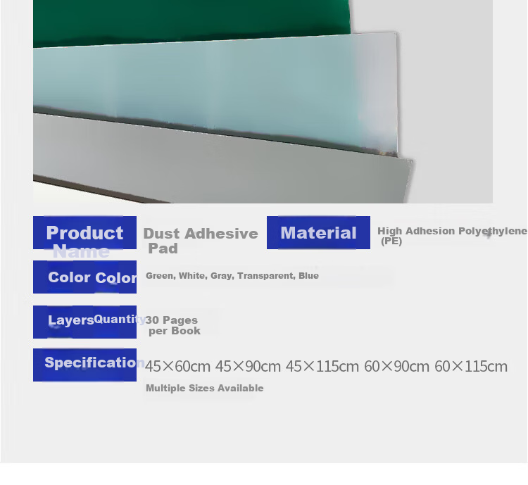 Zhongjing Adhesive Dust Mat Peelable Dust Removal Pad Cleanroom Factory Floor Mat 60X90CM Blue 9
