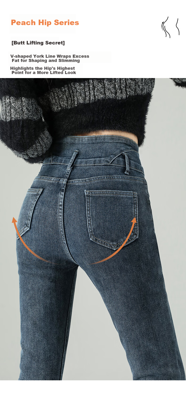 LangSha Three-Button High-Waist Skinny Jeans for Women 2025 Spring Autumn Thin Stretch Slim Pencil Pants 13