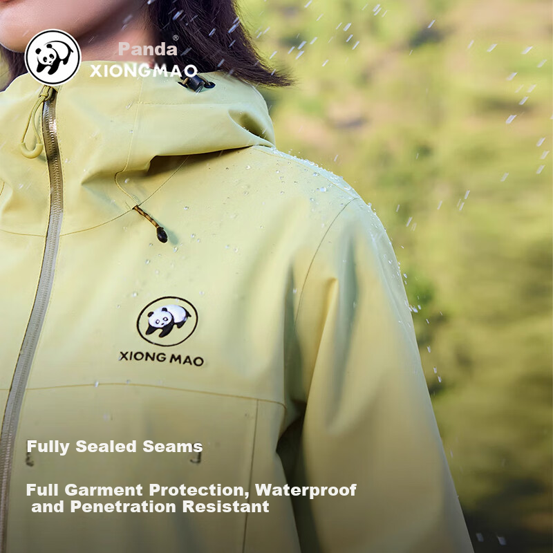 CAMEL Panda Collaboration Outdoor Waterproof Windproof Mountaineering Jacket Unisex A35BA18158 L