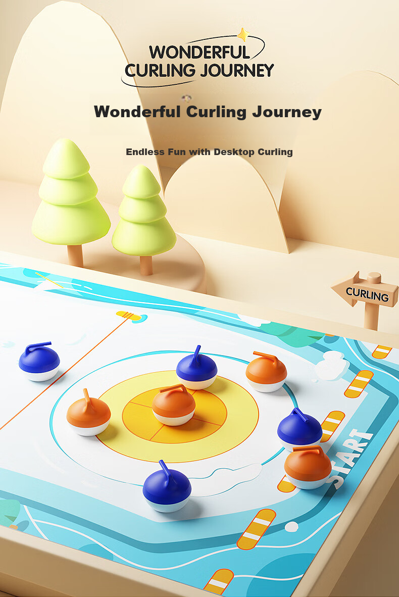 KIDDYCOLOR Kids Desktop Curling Game (5-in-1) Educational Toy Boys Parent-Child Ice Hockey Battle Board Game Birthday Gift 1