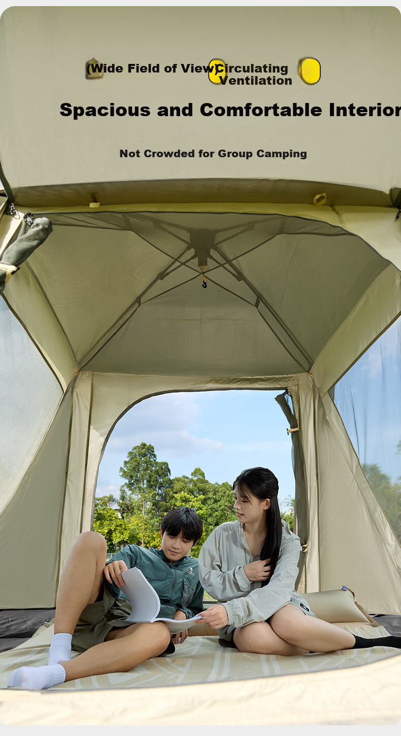 Camel Camping Tent Outdoor Foldable Portable Picnic Sunshade Canopy Octagonal Tent Full Camping Gear 5