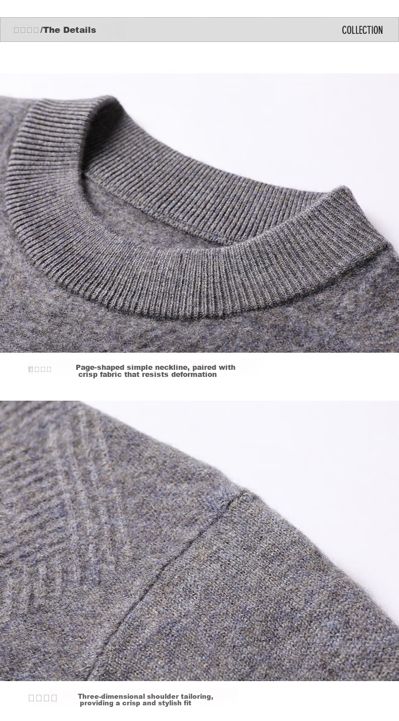 Hengyuanxiang Men's Thickened 100% Pure Wool Sweater Winter Red Knitwear for Young and Middle-aged Men 22