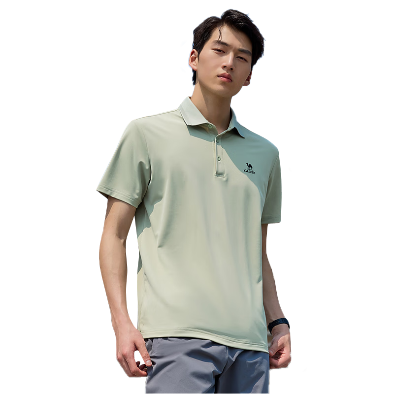 CAMEL Men's Polo Shirt Summer New Business Casual Short Sleeve Breathable Quick-Dry Sports Ice Silk T-Shirt