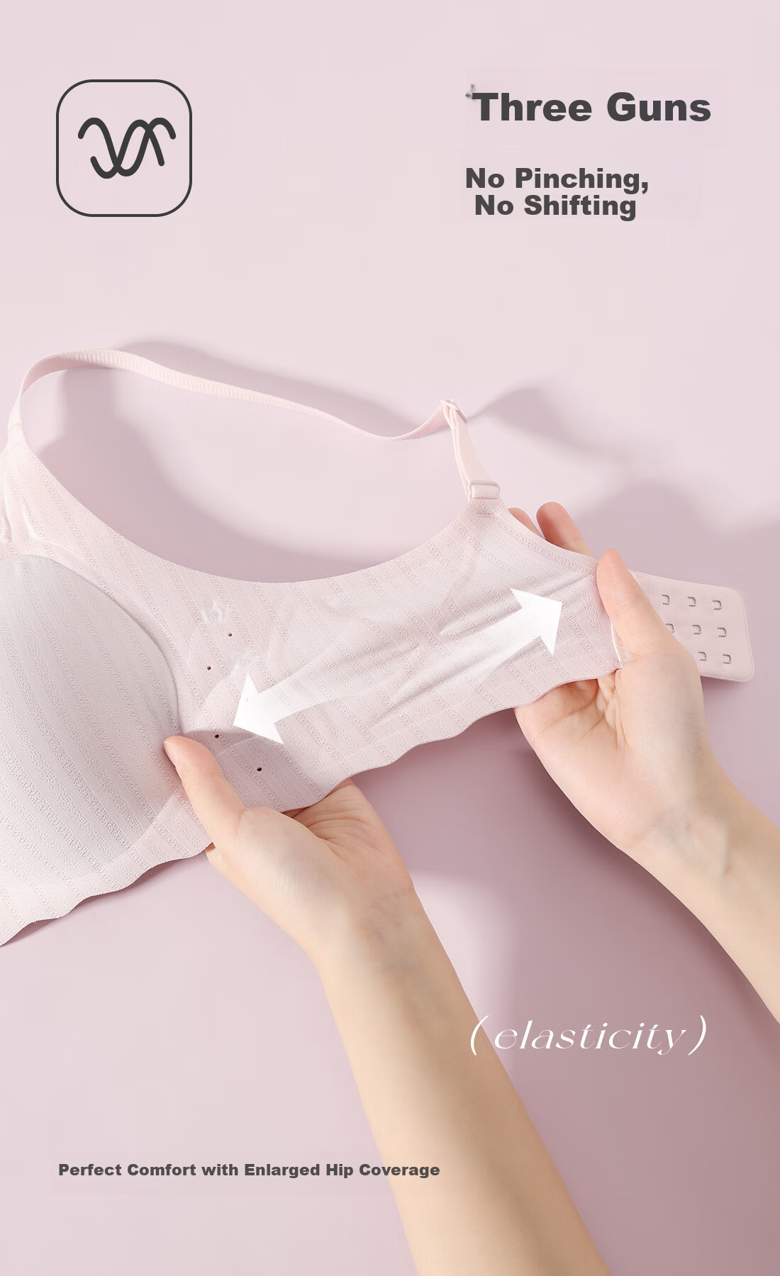 Ordifen Grade 7 Antibacterial Underwear Black Technology W-Shaped Soft Support Push-Up Side Breast Gathering Skin-Friendly Breathable Lace Sweet Bra 6