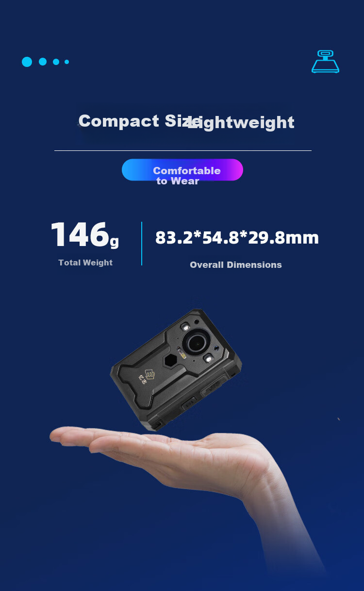 Yizhi Law Enforcement Body Camera 96-Hour Battery Life HD Infrared Night Vision Chest-Mounted Evidence Recorder 128GB 11