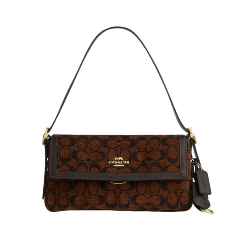 COACH Women's ETTA Classic Logo Shoulder Crossbody Bag Truffle CCV65