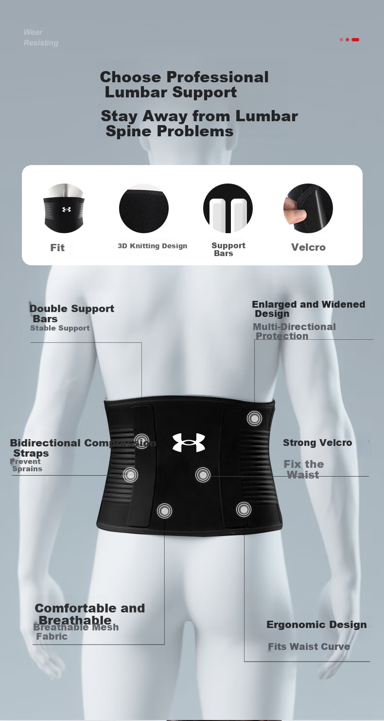 Under Armour Lumbar Support Belt for Sports and Fitness, Relieves Lumbar Disc Herniation, Muscle Strain, and Prolonged Sitting, Provides Deadlift Support and Waist Compression, Size L 4