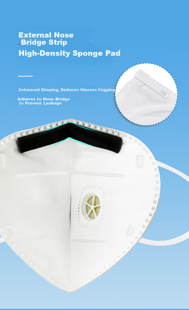 Mingdian Shangpin KN95 Mask M950V 25pcs/Box Individually Packaged Earloop Five-Layer with Breathing Valve Flu Protection Against Influenza Droplets/Virus Droplets/Bacteria/Smog/Dust/Odor White 7