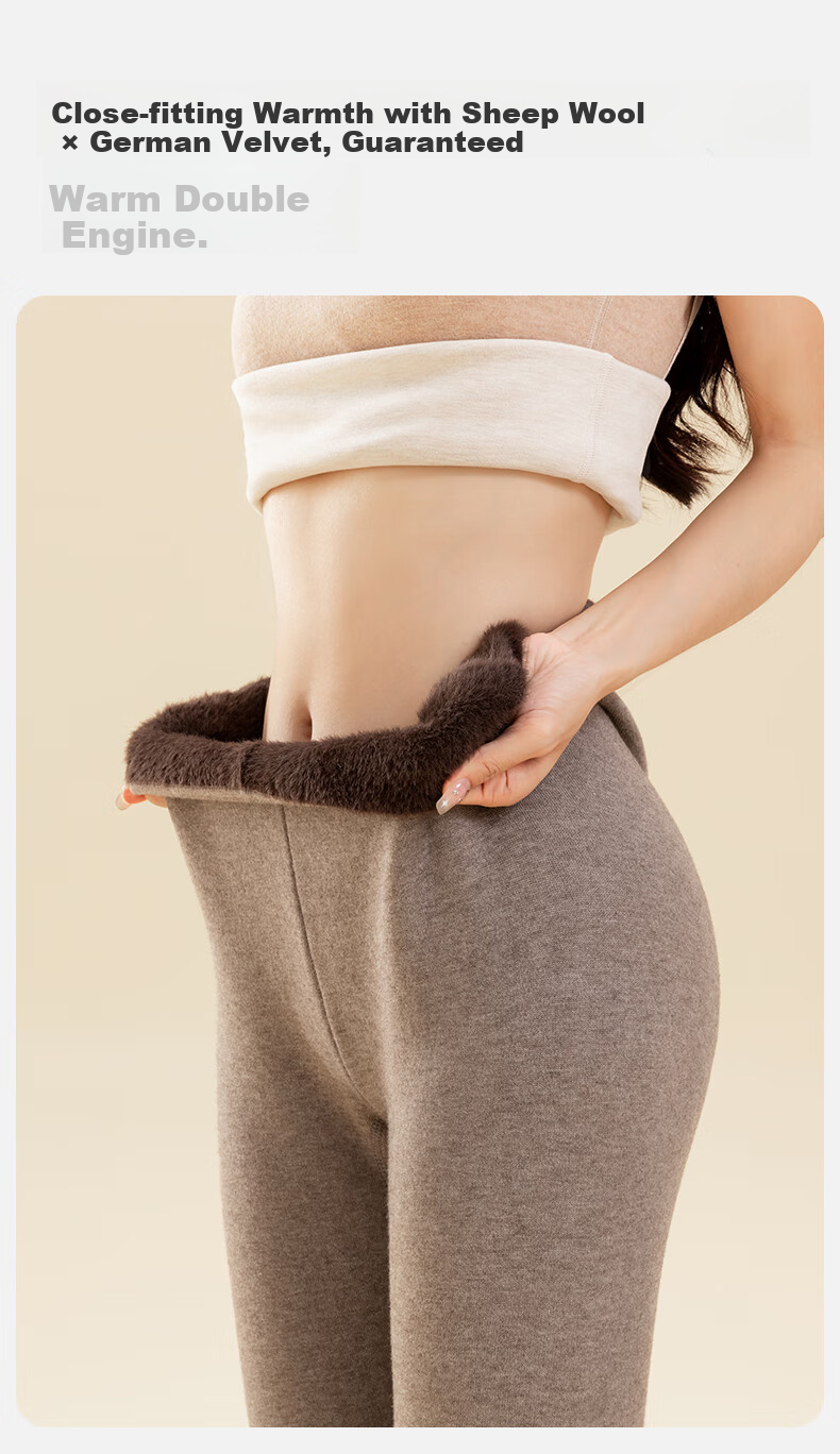 MiiOW Women's Winter Cotton Pants Fleece Lined Thick Wool Warm Pants Anti-Cold Extra Thick High Waist Fleece Trousers for Middle-aged and Elderly Northeast 6