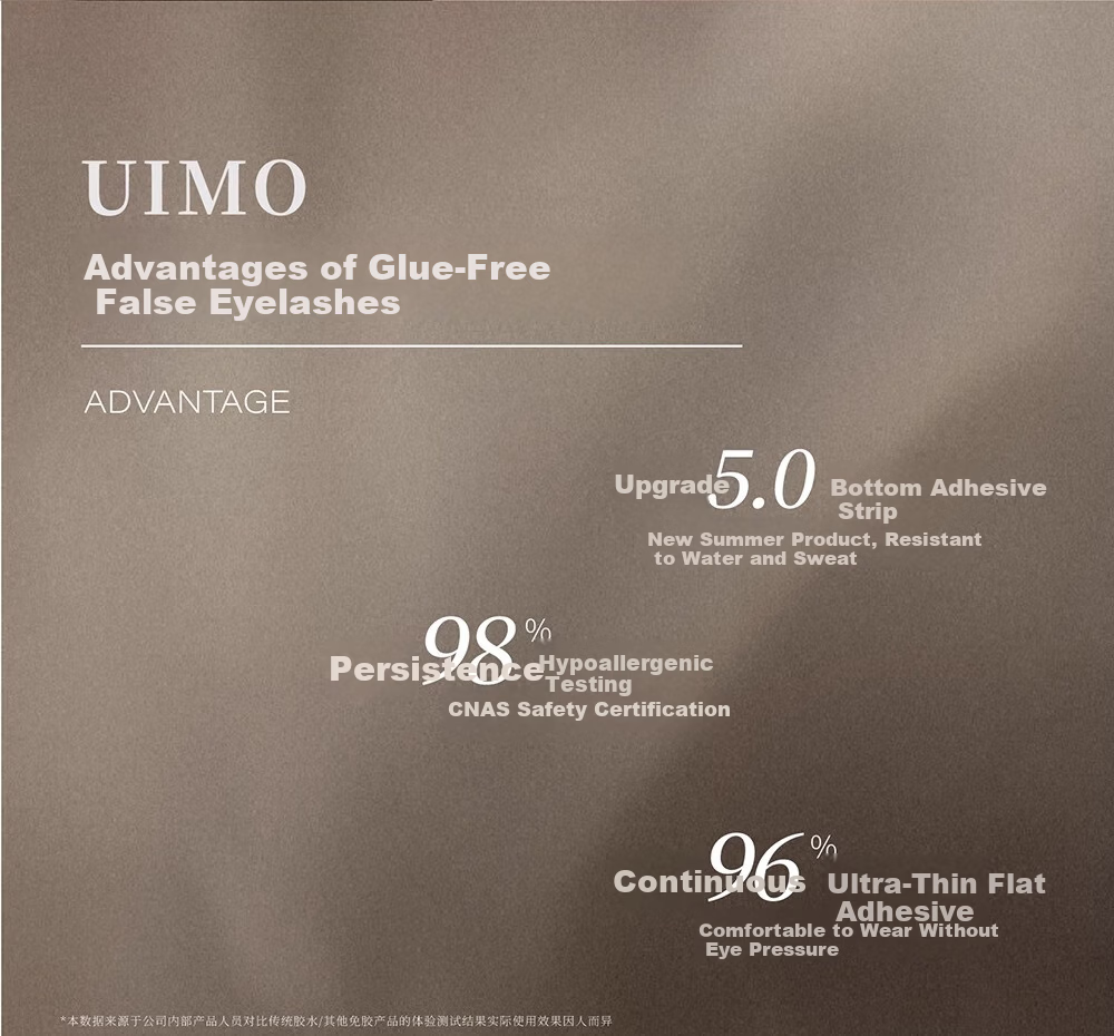 UIMO Adhesive-Free False Eyelashes Fox Style Baby Curved Comic Natural Realistic Mom-Like Look Small White Intern 7