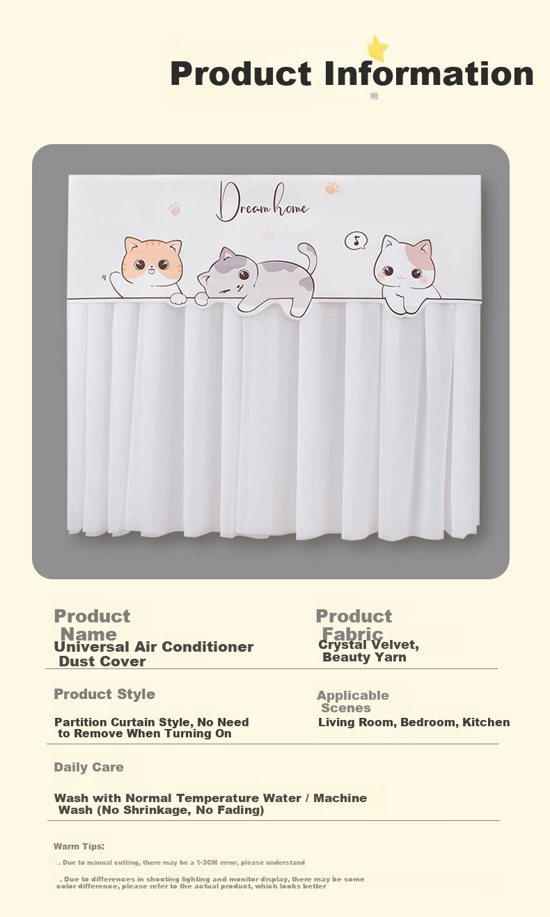 Leland Air Conditioner Dust Cover Maternity Windproof Curtain 1.5P-2P Multi-Brand Universal Air Conditioner Dream Home L1162 8