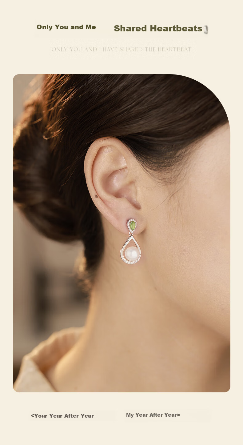 Zhenshang Silver China Gold Pearl Stud Earrings Pure Silver Jewelry Birthday Mother's Day Practical Gift for Mom S925 4