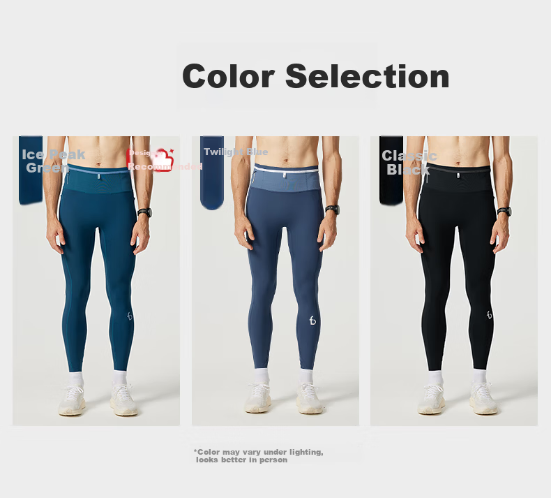 Feibit Thin Fleece Long Pants 3.0 Men's Sweat-Wicking Running Compression Waist Bag Pants Warm Fleece Twilight Blue M 16