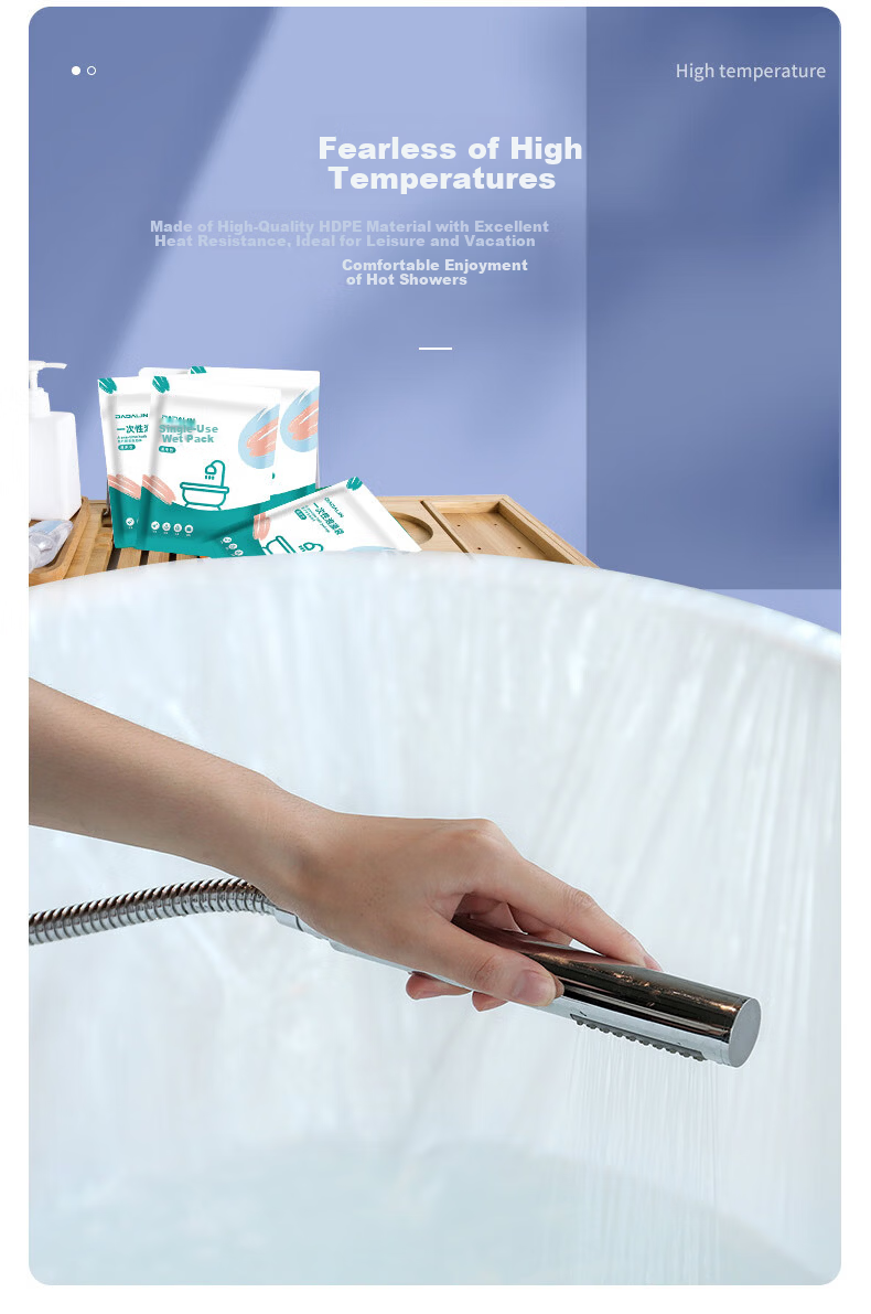 JAJALIN Disposable Bath Bag Tub Cover 6-Pack Hotel Thickened Bath Bag Independent Packaging Enlarged Bath Tub Cover 2